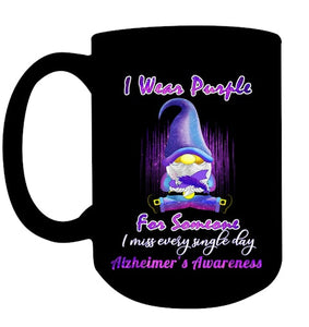 Alzheimer s Awareness Products I Wear Purple Ribbon Gnome T Shirt