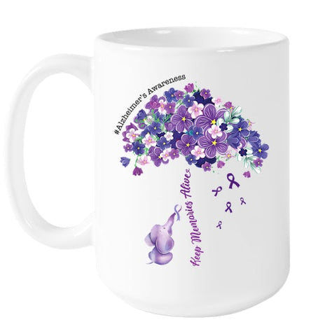 Image of Keep Memories Alive Purple Elephant Alzheimer's Awareness