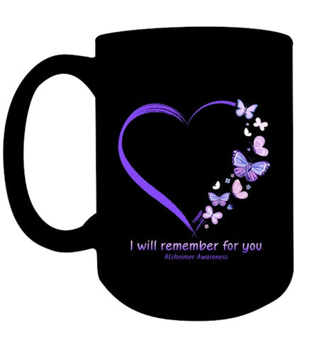 Image of I Will Remember For You Butterfly Alzheimer s Awareness T Shirt