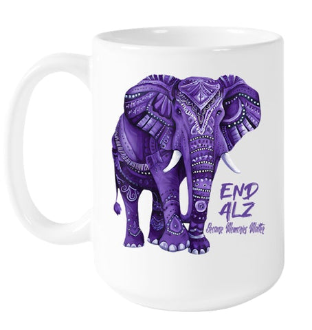 Image of Alzheimers Awareness Purple Elephant Awareness T Shirt