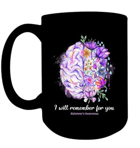 I Will Remember For You Brain Alzheimer s Awareness T Shirt