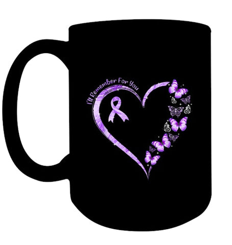 Image of I ll Remember For You Purple Butterfly Alzheimer s Awareness T Shirt