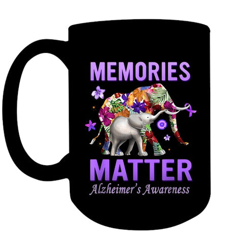 Image of Alzheimers Awareness Memories Matter Purple Elephant Womens T Shirt