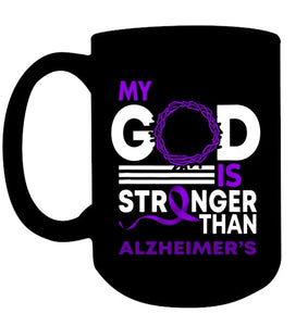 My God Is Stronger Than Alzheimer s Awareness Ribbon T Shirt