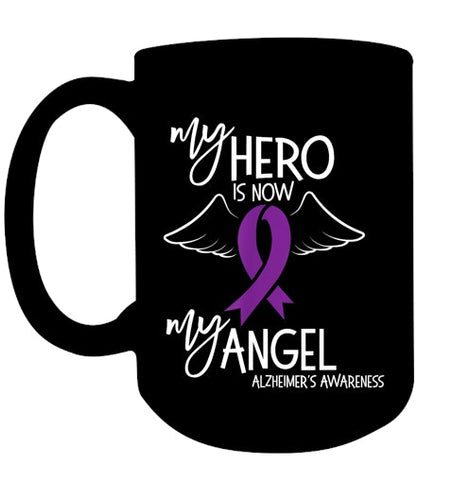 Image of My Hero is now my Angel Alzheimers Awareness T Shirt T shirt T Shirt