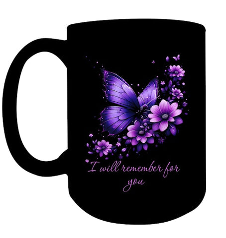 Image of Butterfly I Will Remember For You Alzheimer s Awareness T Shirt