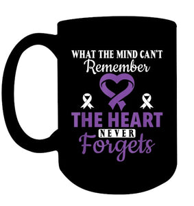 The Heart Never Forgets Alzheimer's Awareness Purple Ribbon