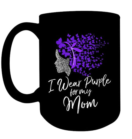 Image of I Wear Purple For My Mom Shirt Alzheimer s Awareness Gift