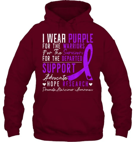 Image of I Wear Purple Alzheimer s Awareness Dementia Disease T Shirt