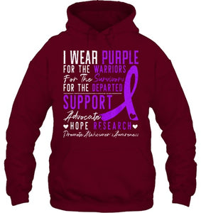 I Wear Purple Alzheimer s Awareness Dementia Disease T Shirt