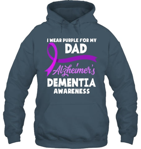 Image of I Wear Purple For My Dad Alzheimer s Dementia Awareness T Shirt