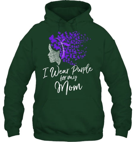 Image of I Wear Purple For My Mom Shirt Alzheimer s Awareness Gift