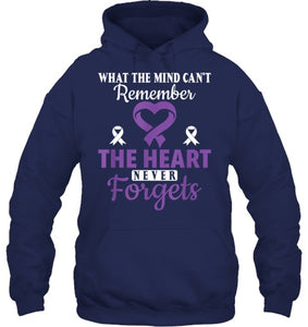 The Heart Never Forgets Alzheimer's Awareness Purple Ribbon