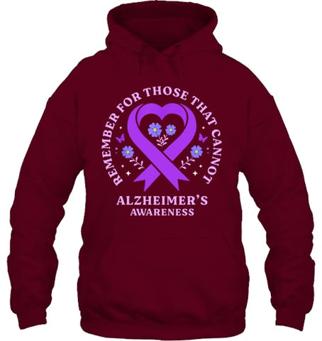 Image of Remember For Those That Cannot Alzheimer s Awareness Ribbon T Shirt