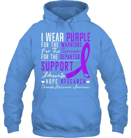 Image of I Wear Purple Alzheimer s Awareness Dementia Disease T Shirt