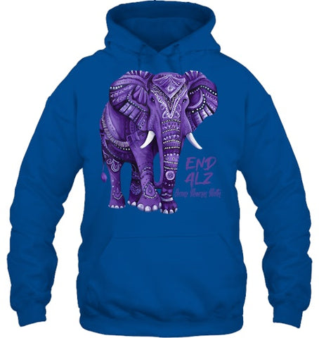 Image of Alzheimers Awareness Purple Elephant Awareness T Shirt