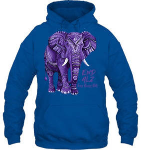 Alzheimers Awareness Purple Elephant Awareness T Shirt