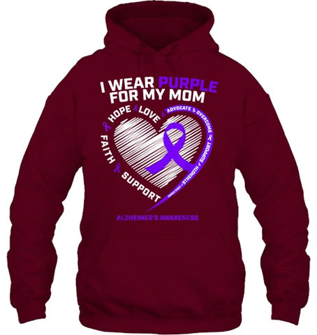 Image of Purple Alzheimers Awareness Products Mom Gifts Men Women T Shirt