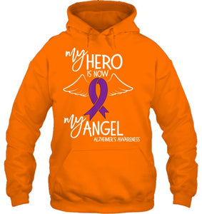 My Hero is now my Angel Alzheimers Awareness T Shirt T shirt T Shirt