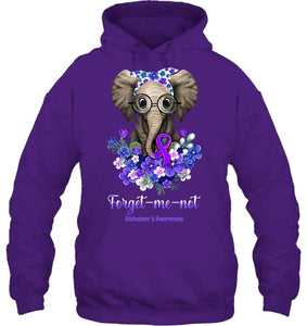 Forget me not Alzheimer s Awareness Elephant Flower T Shirt