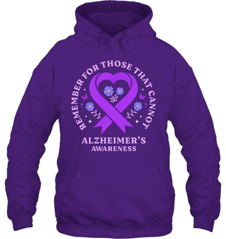 Image of Remember For Those That Cannot Alzheimer s Awareness Ribbon T Shirt