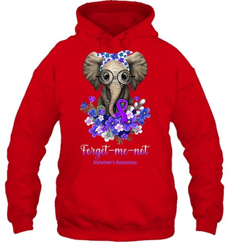 Image of Forget me not Alzheimer s Awareness Elephant Flower T Shirt