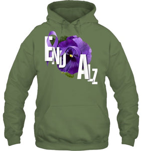 End Alz Purple Floral Pansy Dementia Alzheimer s Awareness T Shirt