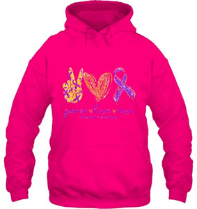 Peace Love Cure Alzheimer s Awareness T Shirt