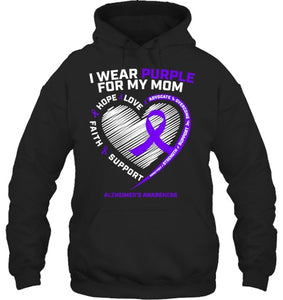 Purple Alzheimers Awareness Products Mom Gifts Men Women T Shirt