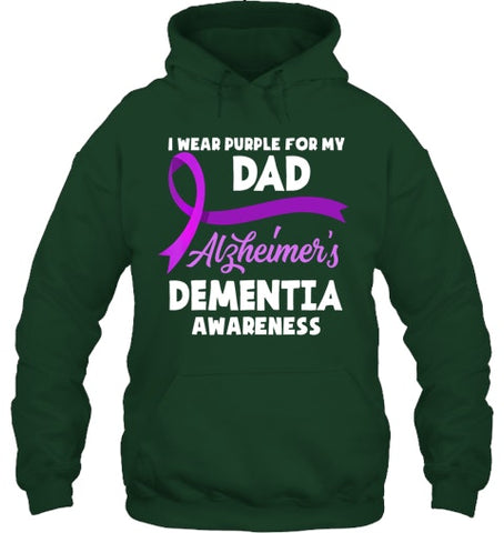 Image of I Wear Purple For My Dad Alzheimer s Dementia Awareness T Shirt