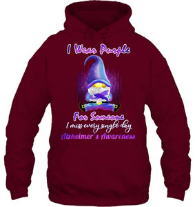 Alzheimer s Awareness Products I Wear Purple Ribbon Gnome T Shirt