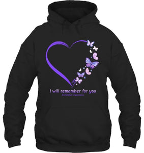 I Will Remember For You Butterfly Alzheimer s Awareness T Shirt