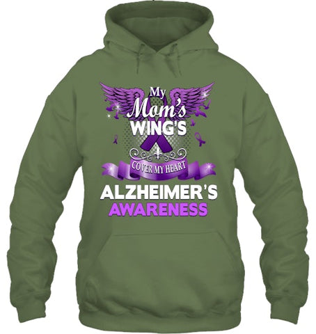 Image of Alzheimer s Awareness Products Mom s Wings Cover My Heart T Shirt