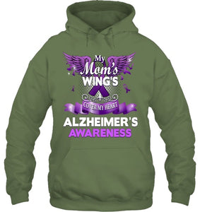 Alzheimer s Awareness Products Mom s Wings Cover My Heart T Shirt