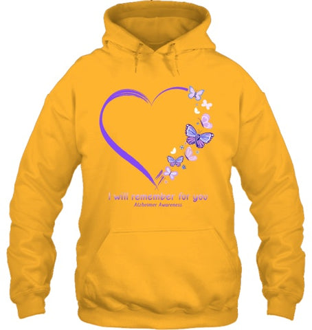 Image of I Will Remember For You Butterfly Alzheimer s Awareness T Shirt