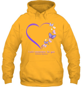 I Will Remember For You Butterfly Alzheimer s Awareness T Shirt