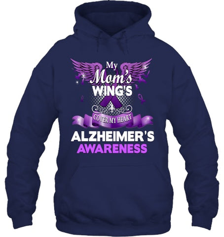 Image of Alzheimer s Awareness Products Mom s Wings Cover My Heart T Shirt