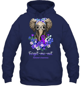 Forget me not Alzheimer s Awareness Elephant Flower T Shirt