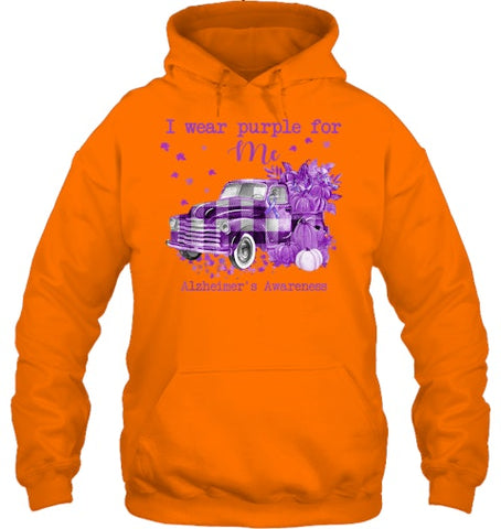 Image of I Wear Purple Pumpkin Truck For Me Alzheimer's Awareness