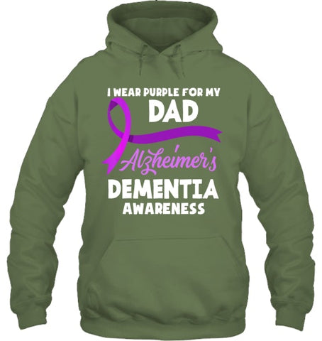 Image of I Wear Purple For My Dad Alzheimer s Dementia Awareness T Shirt