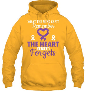 The Heart Never Forgets Alzheimer's Awareness Purple Ribbon