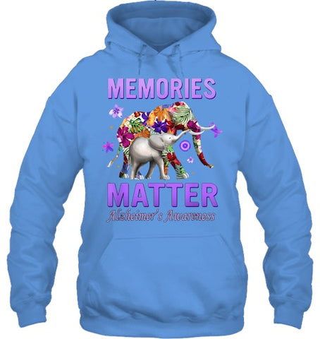 Image of Alzheimers Awareness Memories Matter Purple Elephant Womens T Shirt