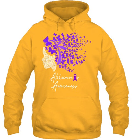 Image of Alzheimer s Awareness Shirt Alzheimers Purple Butterflies T Shirt