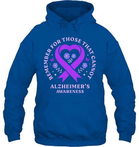 Image of Remember For Those That Cannot Alzheimer s Awareness Ribbon T Shirt