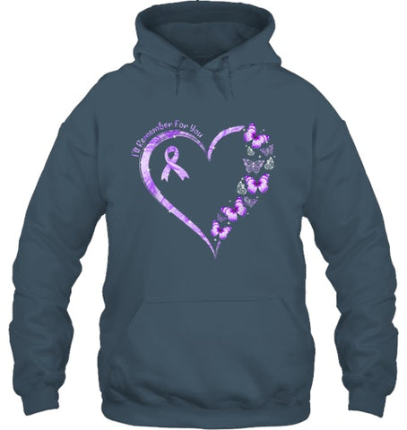 Image of I ll Remember For You Purple Butterfly Alzheimer s Awareness T Shirt