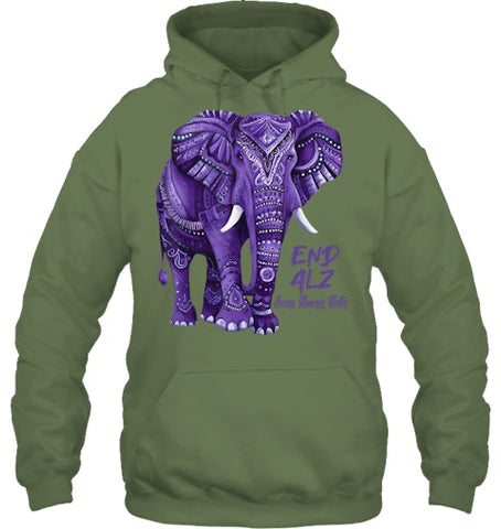 Image of Alzheimers Awareness Purple Elephant Awareness T Shirt