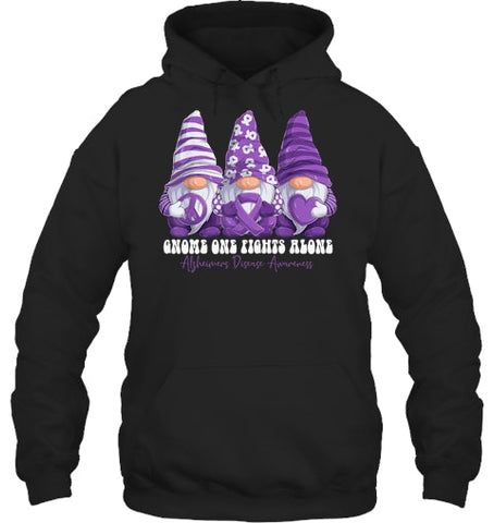 Image of Alzheimer s Disease Awareness Month Purple Ribbon Gnomies T Shirt