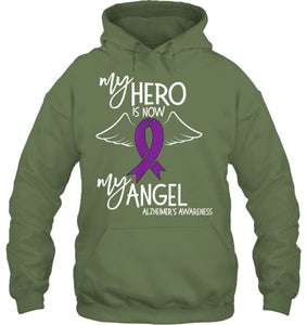 My Hero is now my Angel Alzheimers Awareness T Shirt T shirt T Shirt