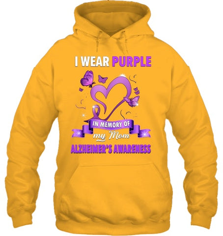 Image of Alzheimer s Awareness Gift I Wear Purple In Memory Of My Mom T Shirt