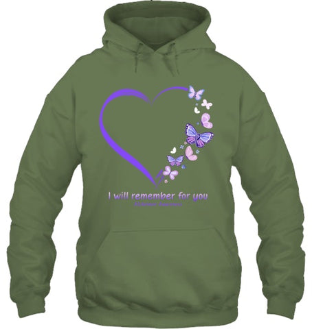 Image of I Will Remember For You Butterfly Alzheimer s Awareness T Shirt